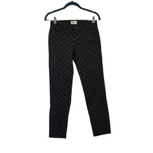 Old Navy Pixie Pants Womens Size 0 Black White Dot Print Stretch Black